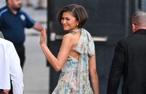 Zendaya flutua até Jimmy Kimmel Stay em um vestido floral transparente em meio a rumores de casamento