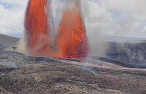 Vulcão Kilauea, no Havaí, envia lava ardente a 400 metros de altura
