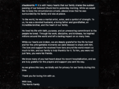 Chuck Norris morreu aos 86 anos