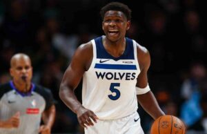 Edwards, do Timberwolves, afastado por pelo menos uma semana com inflamação no joelho direito