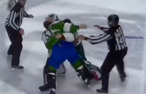 Un gardien espiro du Canadien livre un furieux fight