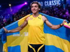 Mondo Duplantis aumenta seu recorde mundial de salto com vara em mais um centímetro