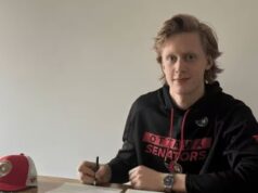 Os senadores são representados por um jogador escolhido por Cole Hutson