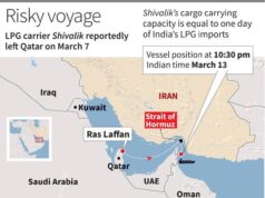 Transportadora indiana de GLP cruza o Estreito de Ormuz: web site de tráfego marítimo
