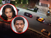 Cena de tentativa de invasão de casa de King Combs, policiais respondem, em vídeo