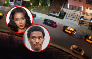 Cena de tentativa de invasão de casa de King Combs, policiais respondem, em vídeo