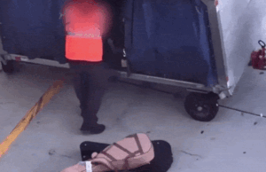 Carregador de bagagem bateu após vídeo viral mostrar guitarras violentamente jogadas na pista