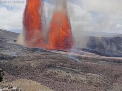 Erupções vulcânicas no Havaí lançam fontes de lava a 300 metros de altura