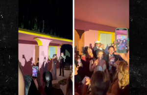 Festejando na Casita do Tremendous Bowl de Unhealthy Bunny no casamento no México, em vídeo