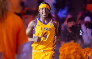 A estrela da LSU, Flau’jae Johnson, carrega o dragão barbudo para o último torneio da NCAA na carreira universitária