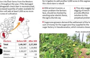Eleitores aguardam a reconstrução da barragem de Shenbhagavalli para aumentar a irrigação