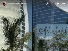 Ab-flashing Kate e Rio Ferdinand mostram suas melhores aulas de exercícios físicos ao lançarem sua nova iniciativa de health em Dubai após retornarem à região devastada pela guerra