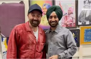 Sunny Deol conhece a estrela folks Punjabi Satinder Sartaaj
