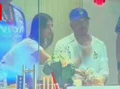 Shah Rukh Khan participa da partida KKR vs PBKS IPL com Suhana