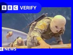 Forças iranianas mascaradas parecem apreender navios em vídeo encenado