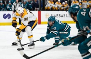 Tyson Jost facilita a vitória importante dos Predators sobre os Sharks