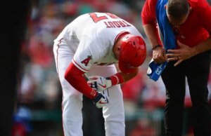 Angels OF Mike Trout (mão) evita lesões graves