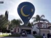 Balão de ar quente faz pouso de emergência em quintal na Califórnia