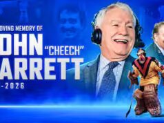 O antigo jardim dos nórdicos John Garrett, que deveria ser analista de televisão, faleceu