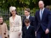 Kate Middleton parece elegante em creme com o príncipe William e seus filhos quando eles retornam ao culto de Páscoa