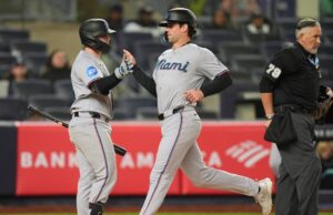 A dobradinha de Pauley na oitava leva Marlins sobre os Yankees