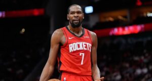 Kevin Durant, do Rockets, fora do jogo 1 contra o Lakers