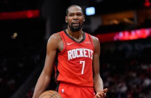 Kevin Durant, do Rockets, fora do jogo 1 contra o Lakers