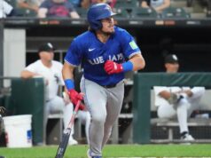 Addison Barger dos Blue Jays sai contra White Sox