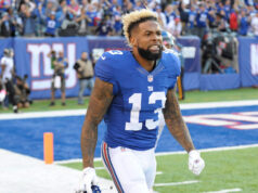 Fonte AP: O receptor Odell Beckham Jr. trabalha para os Giants