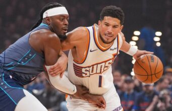 Booker do Suns machuca o tornozelo após tropeçar em Dort, sem saber se foi intencional