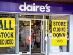 Claires fecha 154 lojas no Reino Unido durante a noite, enquanto 1.300 empregos são perdidos em um grande colapso nas ruas