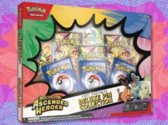 A coleção de broches Deluxe Pokémon TCG Ascended Heroes First Companions está quase no preço de mercado no TCGplayer