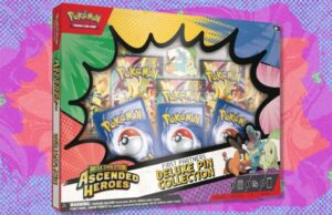 A coleção de broches Deluxe Pokémon TCG Ascended Heroes First Companions está quase no preço de mercado no TCGplayer