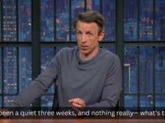 A recapitulação de Seth Meyers das últimas 3 semanas é uma jornada selvagem e caótica
