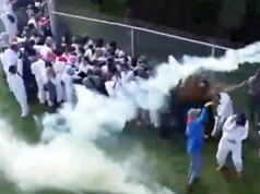 Centenas de ativistas enfrentam spray de pimenta em confronto violento com deputados no centro de pesquisa de beagle de Wisconsin