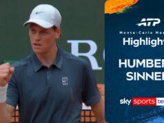 Sinner perde apenas três jogos na exibição dominante de Monte Carlo
