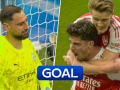 Donnarumma uivo! Havertz ataca o goleiro do Man Metropolis para dar o empate ao Arsenal!