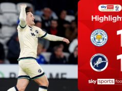 Millwall fica em segundo lugar com empate tardio sobre o rebaixado Leicester