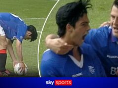 Coincidência?! Quando Arteta venceu o Rangers a liga no saldo de gols com pênalti no último minuto!