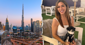 Enquanto mísseis iluminam o céu, ela embarca em um voo só de ida para Dubai