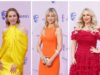 O arco-íris surge no BAFTA Tv Awards enquanto as maiores estrelas da TV do Reino Unido iluminam o tapete vermelho em cores brilhantes