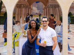 David Gandy e Leomie Anderson servem cervejas em frente ao ‘Il Fresco di Peroni’… e você pode ganhar uma cerveja grátis em Covent Backyard neste feriado