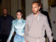 Kim Kardashian dá a mão a Lewis Hamilton pela PRIMEIRA vez em público enquanto ela veste um espartilho attractive para um encontro