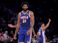 76ers C Joel Embiid (tornozelo, quadril) fora do jogo 2 contra Knicks