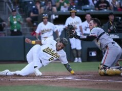 Nick Kurtz acerta o house run de 3 corridas para impulsionar o Atletismo contra os Giants