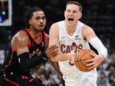 Sam Merrill dos Cavaliers foi eliminado devido a uma lesão no tendão da coxa contra os Pistons no jogo 2