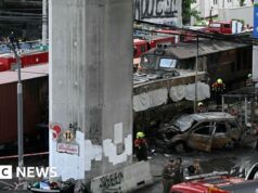 Acidente de trem de carga e ônibus mata pelo menos oito em Bangkok