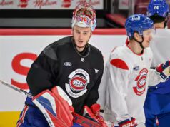 Dernier entraînement avant de quitter Montreal: Jakub Dobes a encore faim