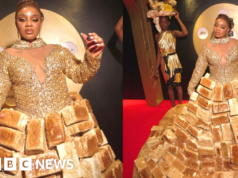 Vestidos de pão e vestidos inspirados em catedrais no espetáculo de moda da Nigéria