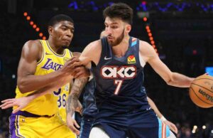 Holmgren e Gilgeous-Alexander marcaram 22 pontos na vitória do Thunder sobre o Lakers por 2 a 0